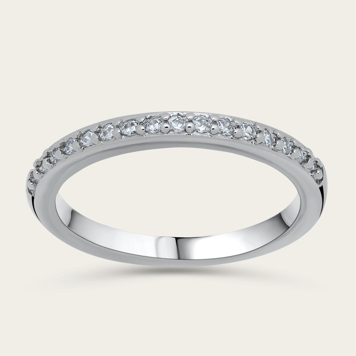 Women's Eternity Style Polished Ring New .925 Sterling Silver Band Size 2 Women's Eternity Style Polished Ring New .925 Sterling Silver Band Size 2