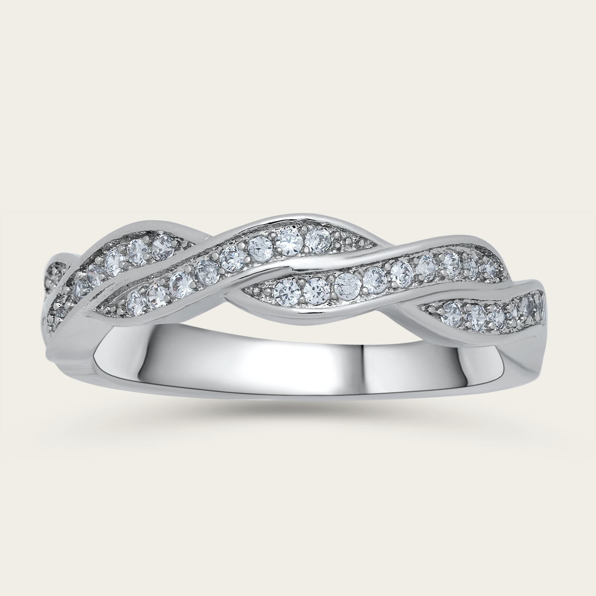 Twist Half Eternity Ring 925 Sterling Silver – TheJewelElite
