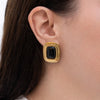 Penelope - Gold Geometrical Stone Stud Earrings