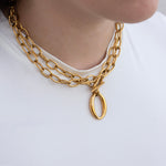 Hazel - Gold Statement Double Chain Pendant Necklace