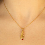 Bella - Hand Pendant with Red Rhinestone
