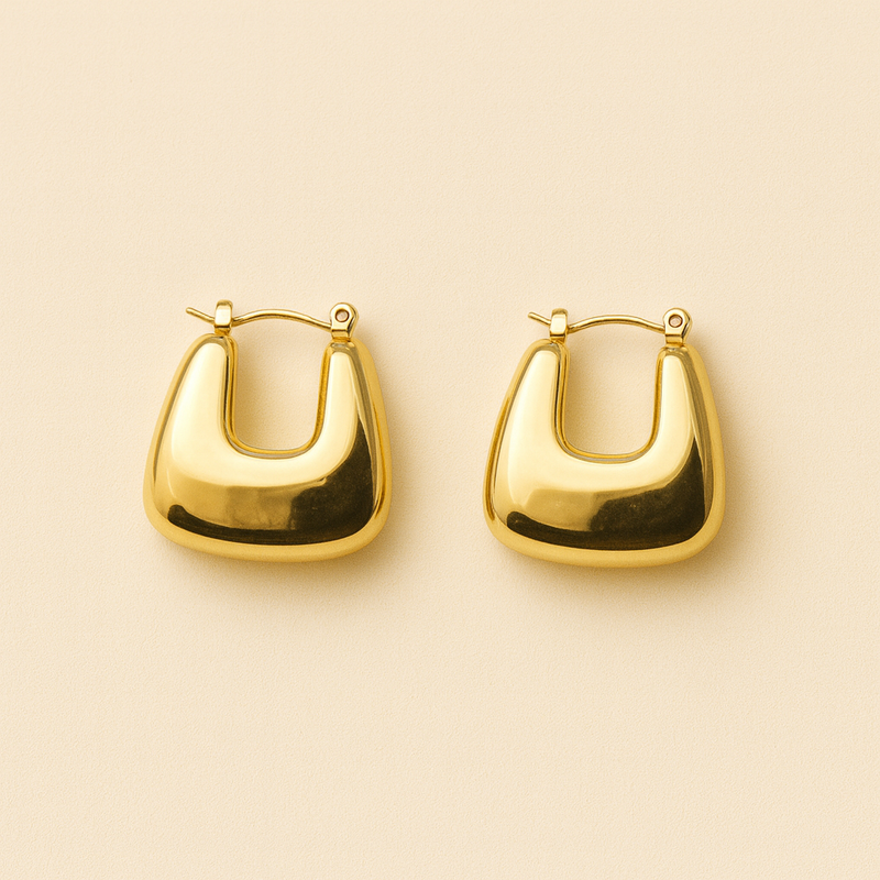 Trapezoid Hoop Earrings
