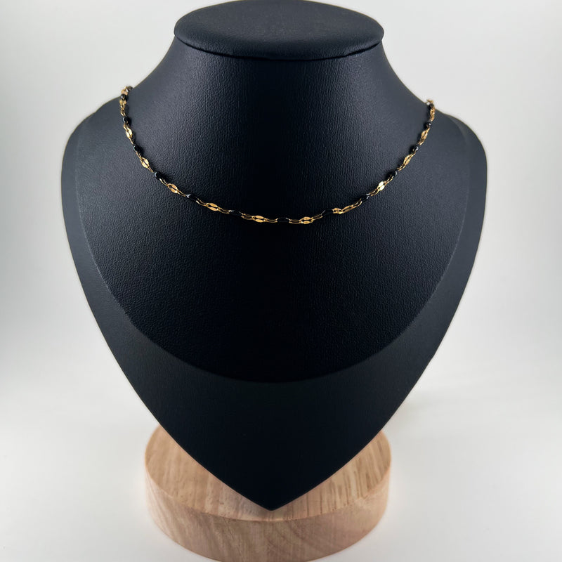 Noir Luxe - Gold & Black Chain Necklace