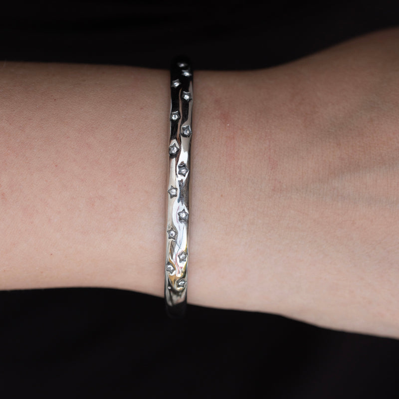 Sienna - Multiple Stones embedded Cuff Bracelet in Gold and Silver