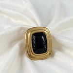 Penelope - Gold Geometrical Stone Stud Earrings