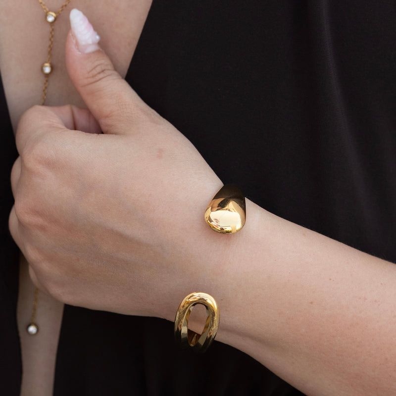 Aura - Gold Bold Sculptural Liquid Bracelet