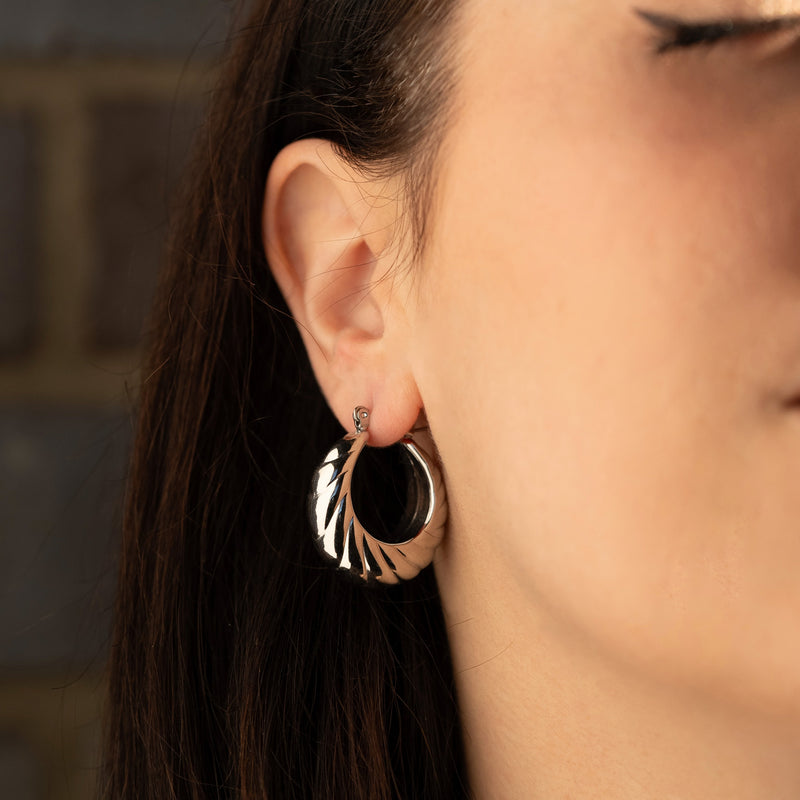 Esther - Chunky Stripe Hoop Earrings