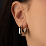 Ivory - Small Huggie Smooth Hoop Earrings