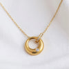 Celestial - Gold Circle Interlock Pendant Necklace