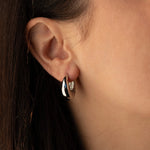 Ivory - Small Huggie Smooth Hoop Earrings
