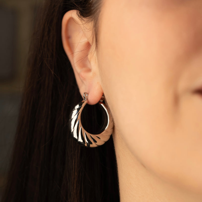 Esther - Chunky Stripe Hoop Earrings