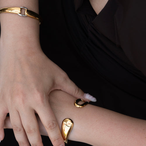 Aura - Gold Bold Sculptural Liquid Bracelet