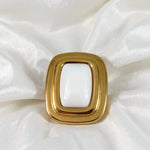 Penelope - Gold Geometrical Stone Stud Earrings