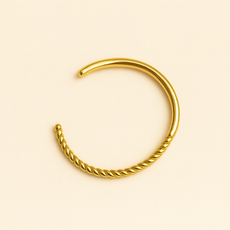 Half Smooth Half Twist Cuff Bracelet