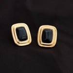 Penelope - Gold Geometrical Stone Stud Earrings