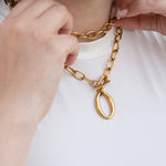Hazel - Gold Statement Double Chain Pendant Necklace