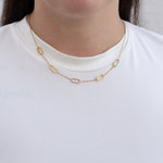 Chloe - Gold Evenly Spaced Rectangular Links Necklace