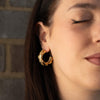 Violet - Chunky Floral Studded Hoop Earrings