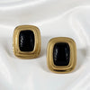 Penelope - Gold Geometrical Stone Stud Earrings