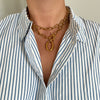 Hazel - Gold Statement Double Chain Pendant Necklace