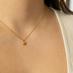 Iris - Circular Pendant with Zircon Stone