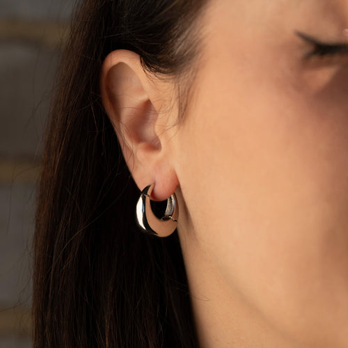 Ivory - Small Huggie Smooth Hoop Earrings