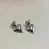 Double Heart Drop Earrings