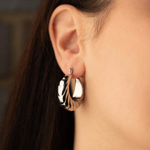 Esther - Chunky Stripe Hoop Earrings