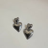 Double Heart Drop Earrings