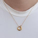 Celestial - Gold Circle Interlock Pendant Necklace