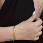 Sienna - Multiple Stones embedded Cuff Bracelet in Gold and Silver