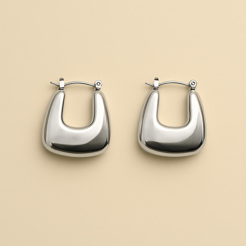 Trapezoid Hoop Earrings