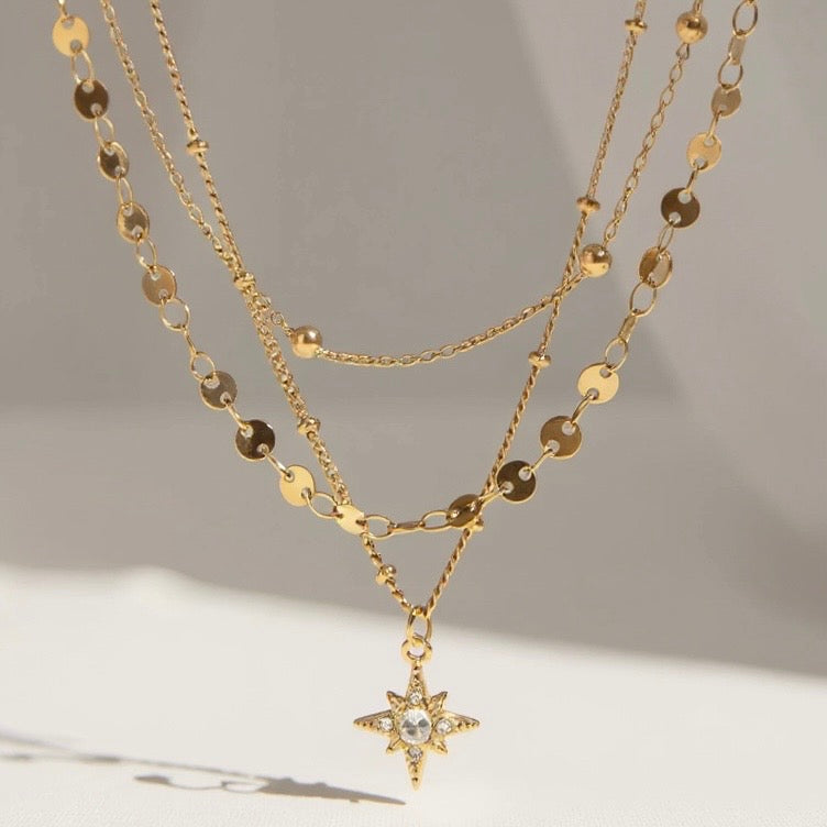 Stardust Layers - Gold Multilayered Necklace