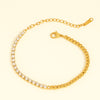 Dual Texture Adjustable Tennis Bracelet in Gold and Silver