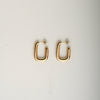 U Shaped Studded Hoop Earrings - 18K Gold Plated