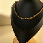 Twist Rope Chain Necklace - 18K Gold Plated