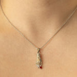 Bella - Hand Pendant with Red Rhinestone