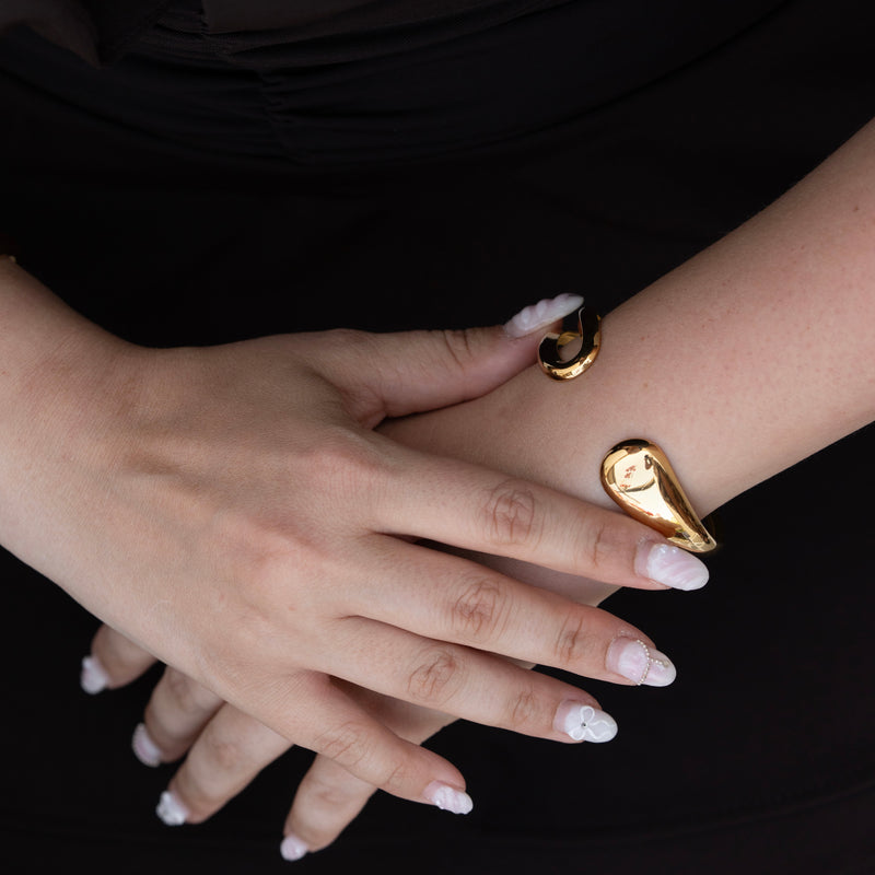 Aura - Gold Bold Sculptural Liquid Bracelet