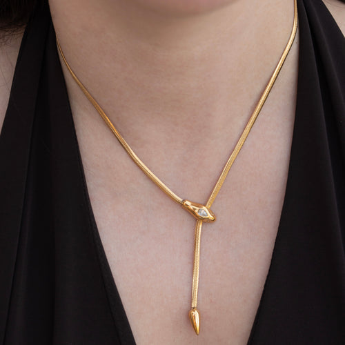 Khai - Gold Serpentine Snake Necklace