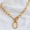 Hazel - Gold Statement Double Chain Pendant Necklace