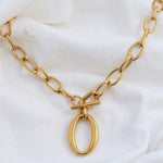 Hazel - Gold Statement Double Chain Pendant Necklace