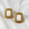 Penelope - Gold Geometrical Stone Stud Earrings