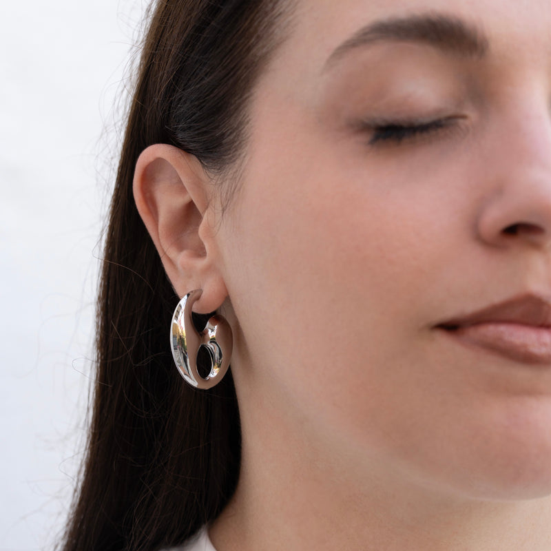 Elodie - Modern Irregular Statement Stud Earrings in Gold or Silver