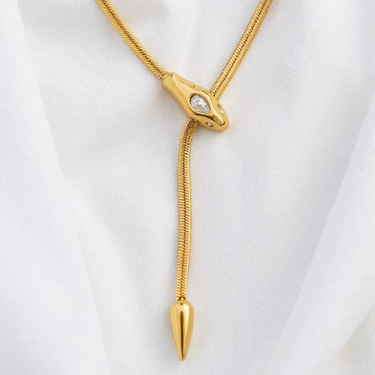 Khai - Gold Serpentine Snake Necklace