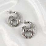 Elodie - Modern Irregular Statement Stud Earrings in Gold or Silver