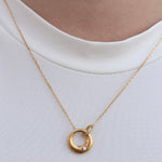 Celestial - Gold Circle Interlock Pendant Necklace