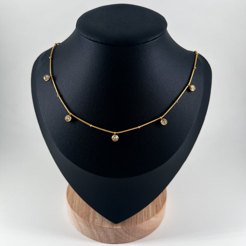 The Gold Crystal Bar Necklace