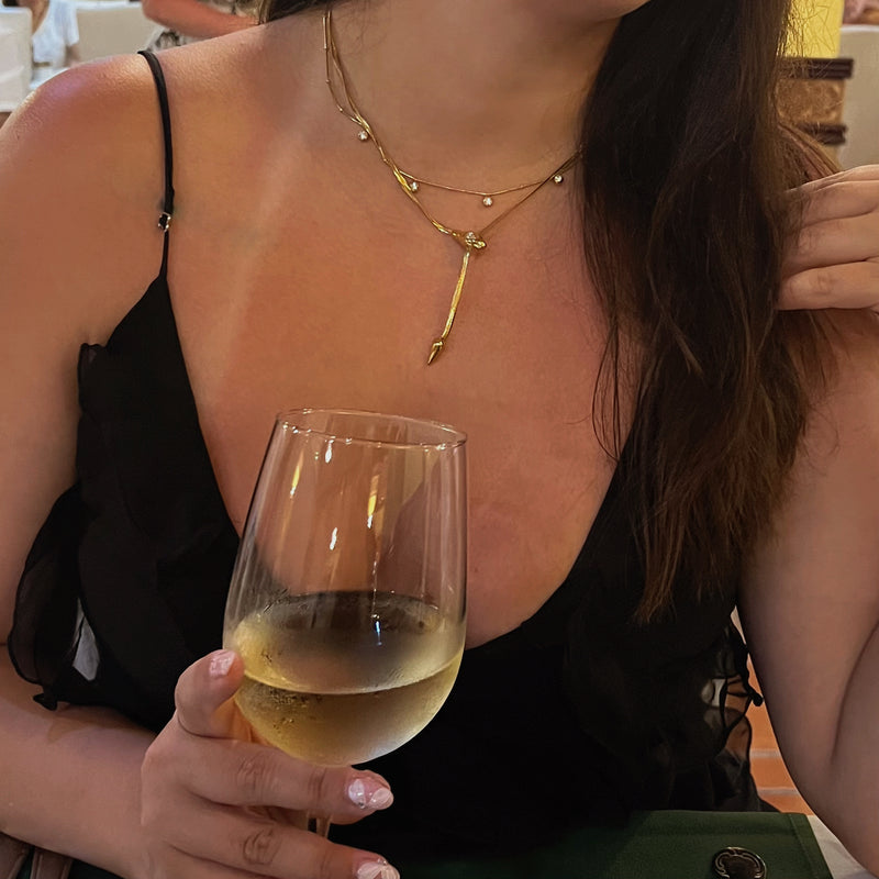 The Gold Crystal Bar Necklace