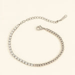 Dual Texture Adjustable Tennis Bracelet in Gold and Silver