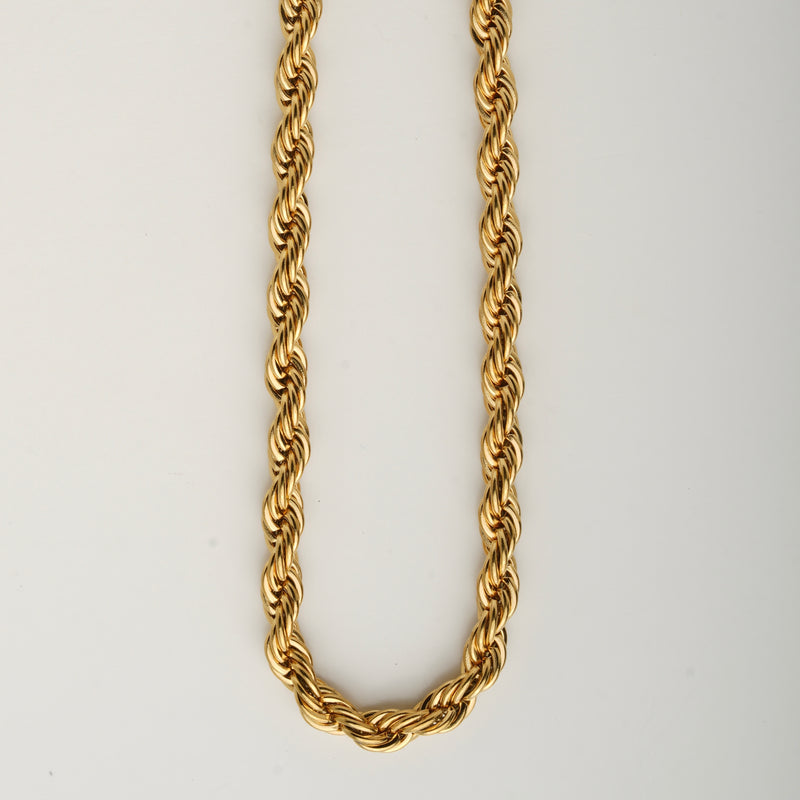 Twist Rope Chain Necklace - 18K Gold Plated